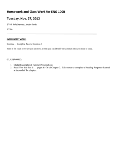 Homework and Class Work for ENG 100B Tuesday, Nov. 27, 2012