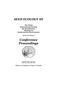 Conference Proceedings SEED ECOLOGY III