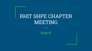 RHIT SHPE CHAPTER MEETING 9/24/15