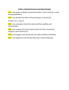 Unit 2: Ancient Greece Learning Targets meaning/definition.