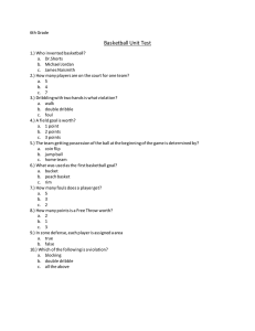 6th Grade Basketball Unit Test