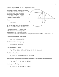 1 Spherical Integrals  MJM    PH 316  ... Griffiths pp. 85,6 does an integral for electric