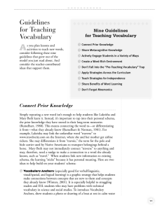 A Guidelines for Teaching Vocabulary