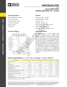 HMC994ALP5E T GaAs pHEMT MMIC POWER AMPLIFIER, DC - 28 GHz