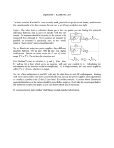 Kirchhoff's Laws Experiment: Circuit Analysis Lab Report