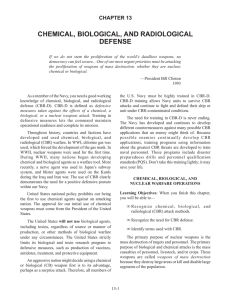 CHEMICAL, BIOLOGICAL, AND RADIOLOGICAL DEFENSE CHAPTER 13