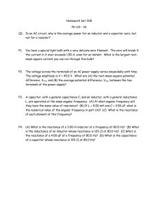 AC Circuits Homework: Inductors, Capacitors, and Reactance