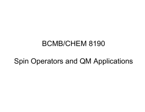 BCMB/CHEM 8190 Spin Operators and QM Applications