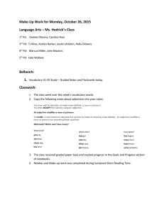 Make-Up Work for Monday, October 26, 2015