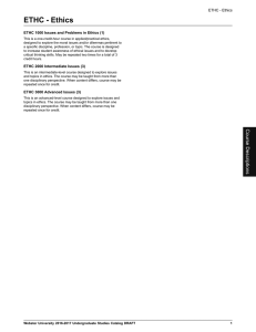 ETHC - Ethics ETHC 1000 Issues and Problems in Ethics (1)