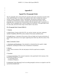 Marine Rifle Squad Five Paragraph Order Training