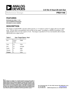 Reference Design PRD1146 3-5 Vin 5 Vout 25 mA Out FEATURES