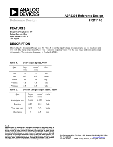 Reference Design PRD1140 ADP2301 Reference Design FEATURES