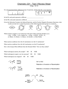 Chemistry 221 - Test 3 Review Sheet