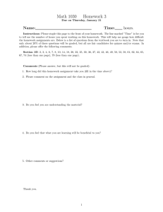 Math 1030 Homework 3 Name: Time: