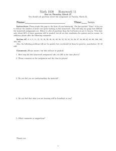 Math 1030 Homework 11 Name: Time: