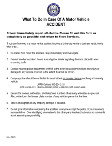 Motor Vehicle Accident Procedure - University Vehicles