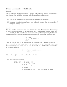 Normal Approximation to the Binomial Example: