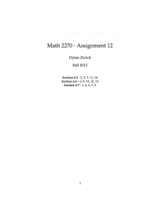 Math 2270 Assignment 12 Dylan Zwick Fall 2012