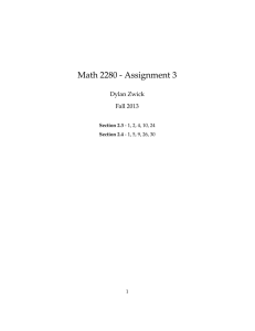 Math 2280 - Assignment 3 Dylan Zwick Fall 2013 Section 2.3