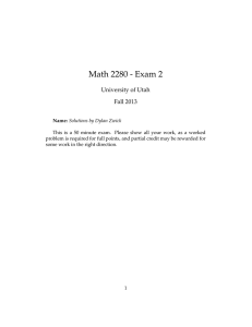 Math 2280 - Exam 2 University of Utah Fall 2013
