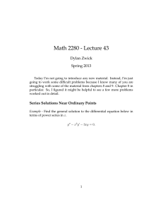 Math 2280 - Lecture 43 Dylan Zwick Spring 2013