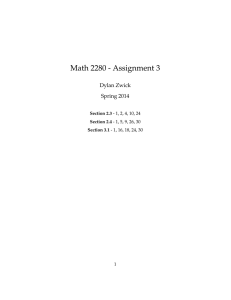 Math 2280 - Assignment 3 Dylan Zwick Spring 2014 Section 2.3