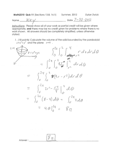 Math Quiz: Volume & Vector Fields - College Level