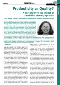 Translation Memory Impact: Speed vs. Quality in Localisation