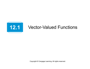 12.1 Vector-Valued Functions Copyright © Cengage Learning. All rights reserved.