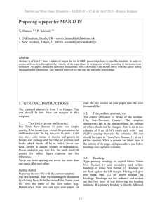 Preparing a paper for MARID IV
