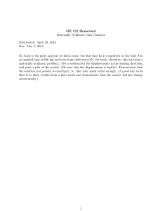 ME 522 Homework Materially Nonlinear Only Analyses Distributed: April 29, 2014