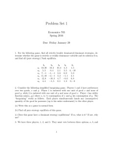 Economics Game Theory Problem Set