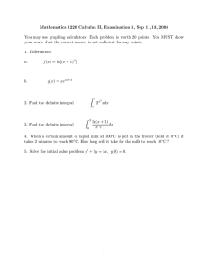 Mathematics 1220 Calculus II, Examination 1, Sep 11,13, 2003