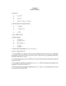 Calculus II Practice Problems 1 x a)