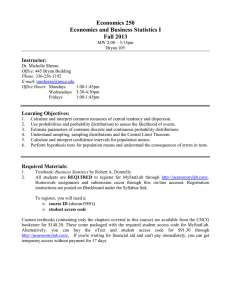 Economics 250 Economics and Business Statistics I Fall 2013