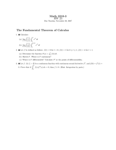 Math 3210-3 HW 23 The Fundamental Theorem of Calculus