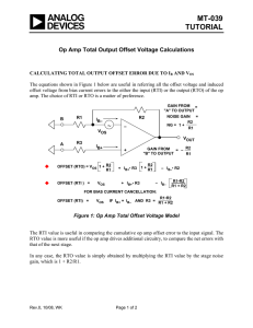 MT-039 TUTORIAL  Op Amp Total Output Offset Voltage Calculations
