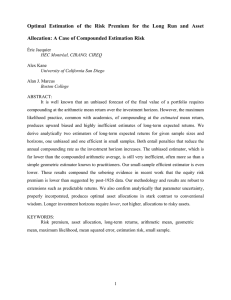 Optimal Estimation of the Risk Premium for the Long Run... Allocation: A Case of Compounded Estimation Risk