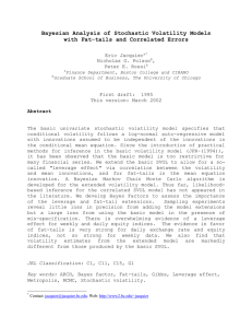 Bayesian Analysis of Stochastic Volatility Models with Fat-tails and Correlated Errors