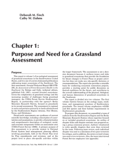 Chapter 1: Purpose and Need for a Grassland Assessment Deborah M. Finch
