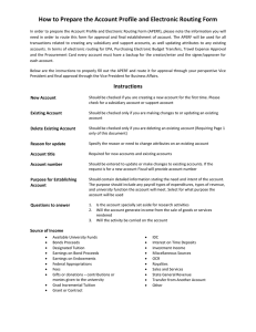 How to Prepare the Account Profile and Electronic Routing Form