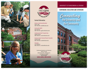 Connecting the University and the Community CONTINUING EDUCATION AND EXTENSION