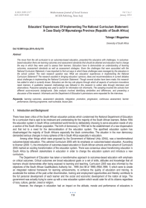 Educators’ Experiences Of Implementing The National Curriculum Statement:
