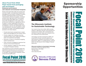 Sponsorship Opportunities About Focal Point 2016: Paper-based food packaging