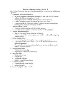 Differential Equations for Calculus II
