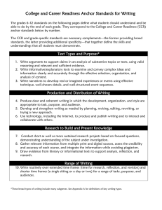 College & Career Writing Standards: Grades 6-12