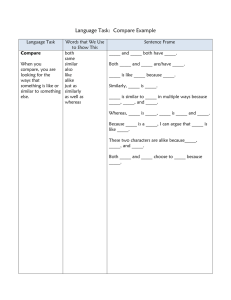 Language Task:  Compare Example
