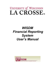 WISDM Financial Reporting System