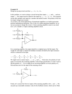 Op-Amp Circuit Design Example: Summing Amplifier